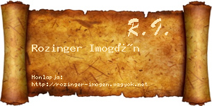 Rozinger Imogén névjegykártya